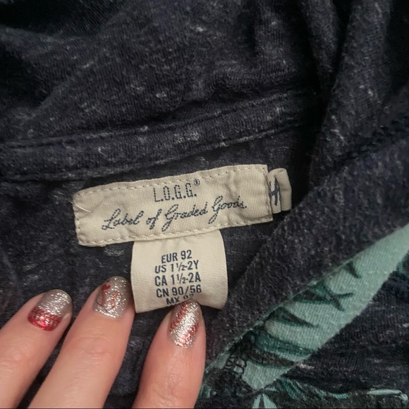 L.O.G.G. Label of graded goods palm tree print light hooded sweatshirt 18-24M - Picture 2 of 3